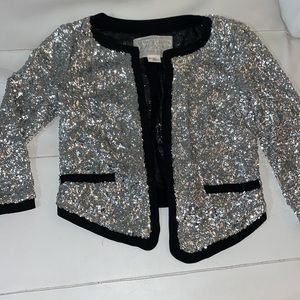 Cooperative silver sequin cropped jacket XS